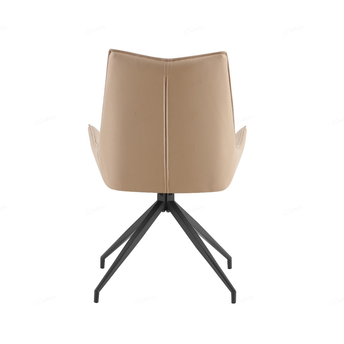 Zenith PU Leather Swivel Dining Chairs With Black Metal Base - Pairs - 2 Colours