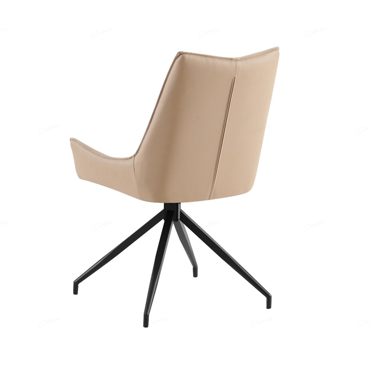 Zenith PU Leather Swivel Dining Chairs With Black Metal Base - Pairs - 2 Colours